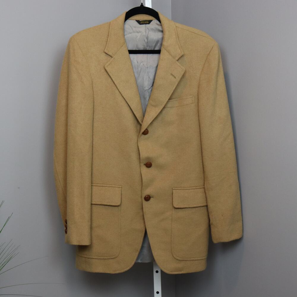 Vintage Corbin Wool Blazer Tan‎ Camel Hair Look Sport Coat 3-Button